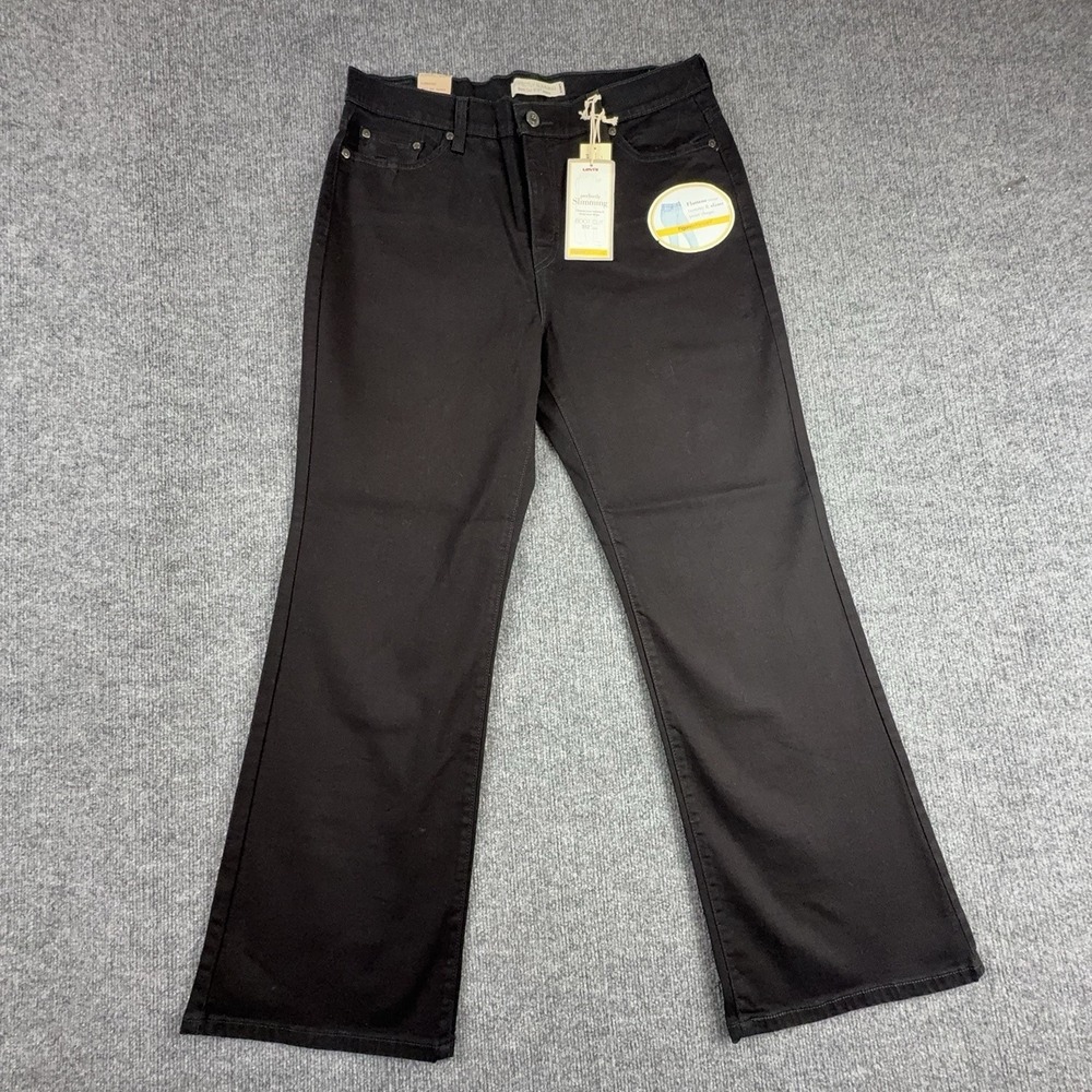 Levi's Perfectly Slimming 512 Jeans Womens 16 Short Black Bootcut Stretch Denim